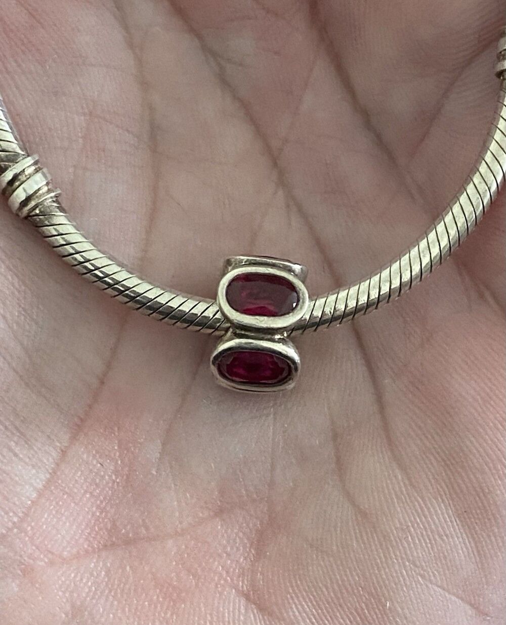 Authentic Pandora Ruby Red Oval Lights Charm